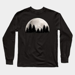 Camping under the full moon Long Sleeve T-Shirt